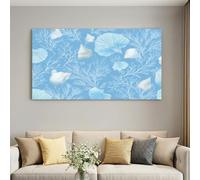 Générique Tableau décoration murale Vectoriel Continu Minimaliste90 x 60 cm | Plantes Botaniques Sauge Peinture Image sur Toile Tableau Decoration Murale pour Chambre Bureau Salon Boutique Vêtements