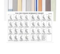 Générique Tableau d'exercices sur Chaise | 30x45cm Illustré Corps Entier - Programme Assis pour Seniors - Fitness Étirements Mobilité Équilibre Maison Bureau Salle de Sport