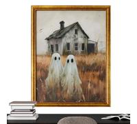 Générique Tableau Fantôme,24x19x1.8 cm Affiche Artistique Effrayante | Fantôme Décoration Murale Encadrée,Destiné Au Salon, À La Maison Et À La