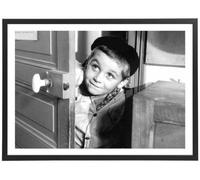 Générique Tableau La guerre des boutons 70 x 50 cm avec cadre en bois noir inclus - Affiche décoration cinéma noir et blanc