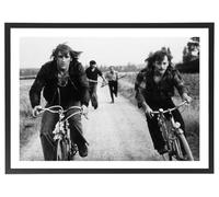 Générique Tableau Les valseuses 70 x 50 cm avec cadre en bois noir inclus - Affiche décoration cinéma noir et blanc