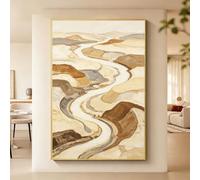 Générique Tableau Moderne À L'Huile 100% Peint À La Main Représentant Des Rivières Du Désert Idéal Pour Le Salon. Œuvre D'Art Esthétique Sans Cadre Décoration Intérieure Originale 30X50Cm (12X20 Pou