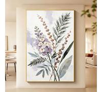 Générique Tableau Moderne À L'Huile Entièrement Peint À La Main Représentant Des Fleurs Et Des Feuilles. Œuvre D'Art Originale Sans Cadre Esthétique Idéale Pour La Décoration Du Salon. Dimensions : 1