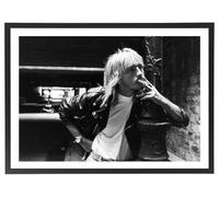 Générique Tableau Renaud 70 x 50 cm avec cadre en bois noir inclus - Affiche décoration musique noir et blanc