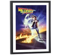 Générique Tableau Retour vers le futur 30 x 40 cm avec cadre en bois noir inclus - Affiche de film culte
