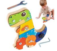 Générique Tableau sensoriel pour, Tableau sensoriel,Jouets à vis de Dinosaure en Bois pour | Jouets sensoriels de Dessin animé Mignon, Planche sensorielle Polyvalente pour garçons et Filles
