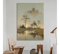 Générique Tableau Sur Toile, Décoration Murale Moderne, Montagnes, Rivières, Paysage, Peintures À L'Huile Peintes À La Main, Sans Cadre, Texture Originale, Image Esthétique Pour Salon, 90 X 1