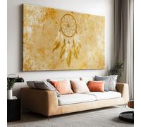 Générique Tableau sur Toile Plumes Aquarelle Jaunes 120x60cm Impression Sur Toile avec Cadre Decoration Murale Moderne, Peinture Décor Art Murale Chambre Salon Salle Enfant