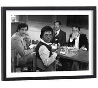 Générique Tableau Un éléphant ça trompe énormément 40 x 30 cm avec cadre en bois noir inclus - Affiche noir et blanc cinéma français