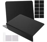 Générique Tableaux Noirs Multifonctionnels 12 Pcs 10X75 CM 2 Craies Blanches et 2 Chiffons Mini Panneaux D’Affichage pour Prix et Messages Tableaux à Écrire Réutilisables pour Bureau