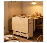 Générique Tables à Abattant avec 4 Chaises, Table Retractable, Facile à in, Table à Abattants RéTractables en Bois Massif avec Tiroir De Rangement, Adapté pour SéJour