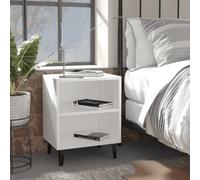 Générique Tables de Chevet avec Pieds en métal 2 pcs Blanc 40x30x50 cm,Tables de Chevet,16.15KG-805798
