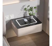 générique Tables de Chevet avec tiroirs, Applique Murale Blanche avec Station de Charge et Lampe Fine pour Un Rangement Intelligent dans la Chambre