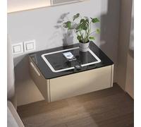 générique Tables de Chevet avec tiroirs, Applique Murale Blanche avec Station de Charge et Lampe Fine pour Un Rangement Intelligent dans la Chambre