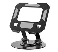 Générique Tablet Stand - Rotating Carbon Steel Holder, Adjustable Height Lift Design, Foldable Swivel Arm Bracket | Stable Desktop Mount for E Reader Monitor Hands Free Viewing Setup Study Desk
