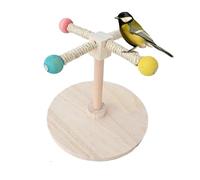 Générique Tabletop Bird Perch- Solid Wood Standing Branch, Portable Rotating Training Toy | Parakeet Enrichment Climbing Pole, Desktop Parrot Activity Stand Interactive Exercise Play Gym for Budgies