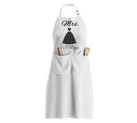 Générique Tablier de cuisine en tissu Polyester, réglable, adapté à diverses formes de corps, reine, roi, Mrs, lettre imprimée, tablier de cuisine pour Couple