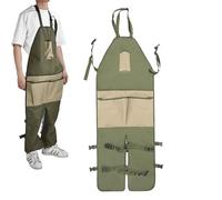 Générique Tablier de Jardinage Long Imperméable avec Poches - Tissu Oxford Durable 600D, Protection des Jambes, Boucle Réglable, Tablier Outils de Jardin, Bricolage & Menuiserie (Kaki)