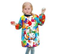 Générique Tablier de Peinture à Manches Longues pour Enfants de 3 à 12 Ans, vêtement de Protection imperméable avec Poche Avant pour activités artistiques et Bricolage