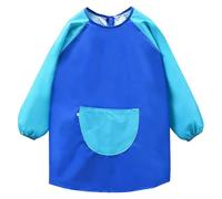 Générique Tablier De Peinture, Tablier Manche Longue Enfant 1-4 Ans, Blouses Imperméable Avec Une Grande Poche Tabliers Bricolage Artisanat Cuisine Tabliers De Repas Garçons Et Filles, Bleu foncé