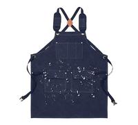 Générique Tablier De Travail - Accessoires de Cuisine Ajustables Imperméables | Tablier Robust Toile Cirée Avec Bretelles Croisées - Pour Hommes Femmes Menuisier Cuisinier Chef Barbecue