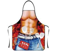 Générique Tablier Homme Sexy, Tablier pour Hommes Drôle Tabliers, Tabliers de Cuisine de Motif d'homme Muscle Tabliers pour Amusante Enterrement Vie Garçon, Barbecue Party