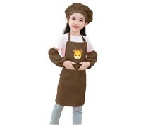Générique Tablier Peinture Enfant 3-12 Ans Tablier Enfant sans Manche avec Chapeau et 2 Manches Blouse de Peinture Enfants Réglables Imperméable Imprimé