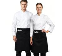 Générique Tablier Personnalisé Avec Broderie De Texte, Tablier De Cuisine Avec Poches Pour Homme Et Femme, Anti-Huile Imperméable, Cadeau Personnalisé Pour La Fête Des Pères, Anniversaire (H)