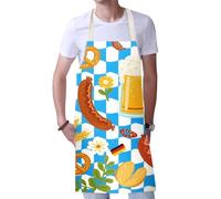Générique Tabliers De Cuisine Pour Femmes | Tablier de Grillade Thème Oktoberfest,À Taille Réglable Résistant aux Taches Respirable à Carreaux pour Barbecue Coifferie Poterie Jardin Restauration