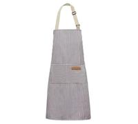 Générique Tabliers de Cuisine pour Homme Femme, Tabliers de Chef avec Poches Tablier de Barbecue Tablier de Travail Réglable pour Cuisine, Pâtisserie, Barbecue, Service (Gris)