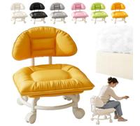 Générique Tabouret Bas à roulettes avec Support Dorsal, Chaise à Dossier Roulant (Orange x 1)