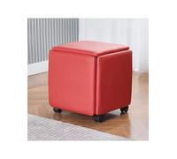 Générique Tabouret Cube, Chaise ottomane gigogne 5 en 1, ottomane Amovible, Tabouret de canapé empilable for Salon, Chambre, Salle à Manger(Red,Length 13.8")