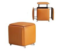 Générique Tabouret Cubes 5 Tabourets Empilables en 1 Pouf Gigogne Canapé Empilable, Tabouret for Salon, Repose-Pieds Et Poufs Élégants(Orange,35 * 35 cm)