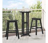 Générique Tabouret de Bar 2 Pcs Noir 52 x 43 x 73,5 cm HDPE | Polyéthylène Haute Densité, Résistant aux Intempéries, Assemblage Simple, Pour Jardin et Terrasse
