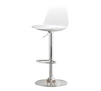 Générique Tabouret De Bar Élévateur, Tabouret De Bar Pivotant À 360° avec Repose-Pieds Et Dossier, Tabourets De Bar en Cuir sans Accoudoirs pour Îlot De Cuisine, Salle À Manger,Blanc