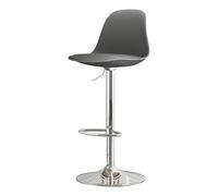 Générique Tabouret De Bar Élévateur, Tabouret De Bar Pivotant À 360° avec Repose-Pieds Et Dossier, Tabourets De Bar en Cuir sans Accoudoirs pour Îlot De Cuisine, Salle À Manger,Gris