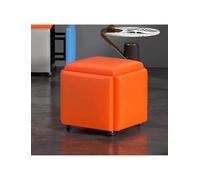 Générique Tabouret de canapé 5 en 1, Fauteuil Ottoman gigogne Cube, Banc Ottoman carré en Cuir, for Chambre, Salon, Salle à Manger(Orange,17.7in)