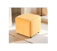 Générique Tabouret de canapé 5 en 1, Ottoman Cube empilable, Ottoman carré, Tabouret de Coiffeuse, Repose-Pieds Mobile for Salon et Chambre à Coucher(Yellow,45x45cm)