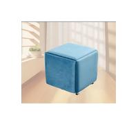 Générique Tabouret de canapé 5 en 1, Ottoman Cube empilable, Ottoman carré, Tabouret de Coiffeuse, Repose-Pieds Mobile for Salon et Chambre à Coucher(Blue,35x35cm)