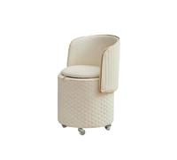 Générique Tabouret De Chaise Vanité avec Roue, Grand Pouf Repose-Pieds Rangement, Dossier, for Chambre Et Salon(White)