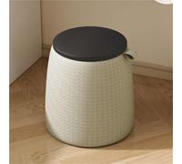 Générique Tabouret de Coiffeuse Moderne et décoratif, Petit Format, en Cuir PU avec Coussin et Rangement dissimulé, idéal pour Une Salle de Maquillage ou Un Coin Maquillage (Noir).