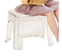 Générique Tabouret de Douche,Chaise Transparente Portable avec Rangement,Siège de Douche - pour Salle de Bain, Cuisine, Rangement Coin Salon