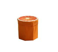 Générique Tabouret de Rangement Pliable de Fruit Orange en Tissu, Ottoman Créatif Capacité de Stockage et Résistance, pour Salon ou Chambre D'garçon et Filles