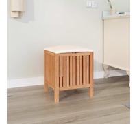 Générique Tabouret de Salle de Bain en Bois de Noyer Massif 40 5x40x52 cm avec Rangement Intégré Siège Confortable et Panier à Linge Idéal pour Salle de Bain Moderne