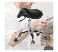 Générique Tabouret De Selle À roulettes, Chaise Roulante Ergonomique Supportant Jusqu'à 200 Kg, for Le Bureau Ou Le Salon De Coiffure.(Black)