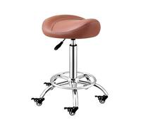 Générique Tabouret de Selle pivotant à roulettes, réglable de 50 à 70 cm, siège à vérin à gaz hydraulique, for dentistes, spas, coiffeurs(Brown)