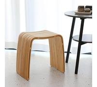 Générique Tabouret en Bambou Salle de Bain Incurvé, Tabouret de Vanité Ergonomique avec Coussinets à Pieds Fixes, sans Dossier d'Espace pour Salon étude, Chambre, Salle à Manger