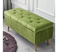 Générique Tabouret Gain de Place pour se Changer à Chaussures, idéal pour Le Salon, Le Bureau ou la Maison. Pouf de Rangement rectangulaire en Velours, Grande capacité, Couleur Vert Clair, d