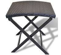 Générique Tabouret Pliable Résine tressée Noir,Meubles, Mobilier de Jardin, Poufs d'extérieur, Noir (Poids 3KG)