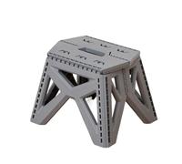 Générique Tabouret Pliant en Plastique épais, Chaussure d'entrée, Petit de Camping Portable Bas Plein air(Light Gray)